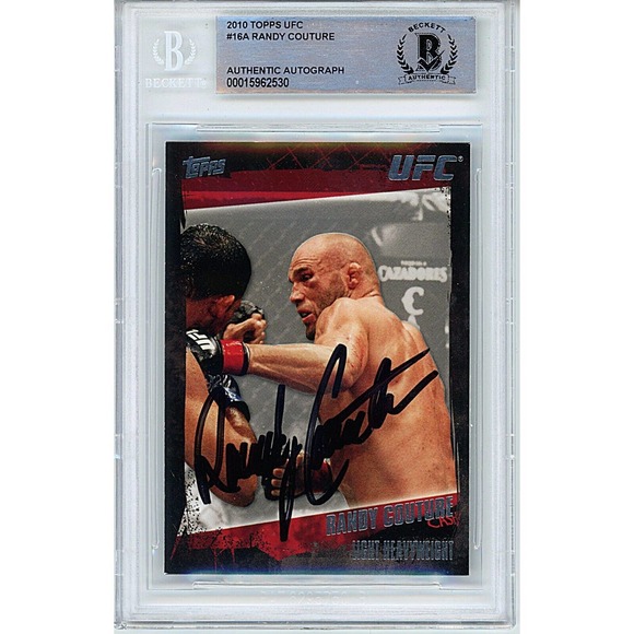 Randy Couture UFC Autographed 2010 Topps MMA Trading Card Beckett Authentic Slab - Picture 1 of 4